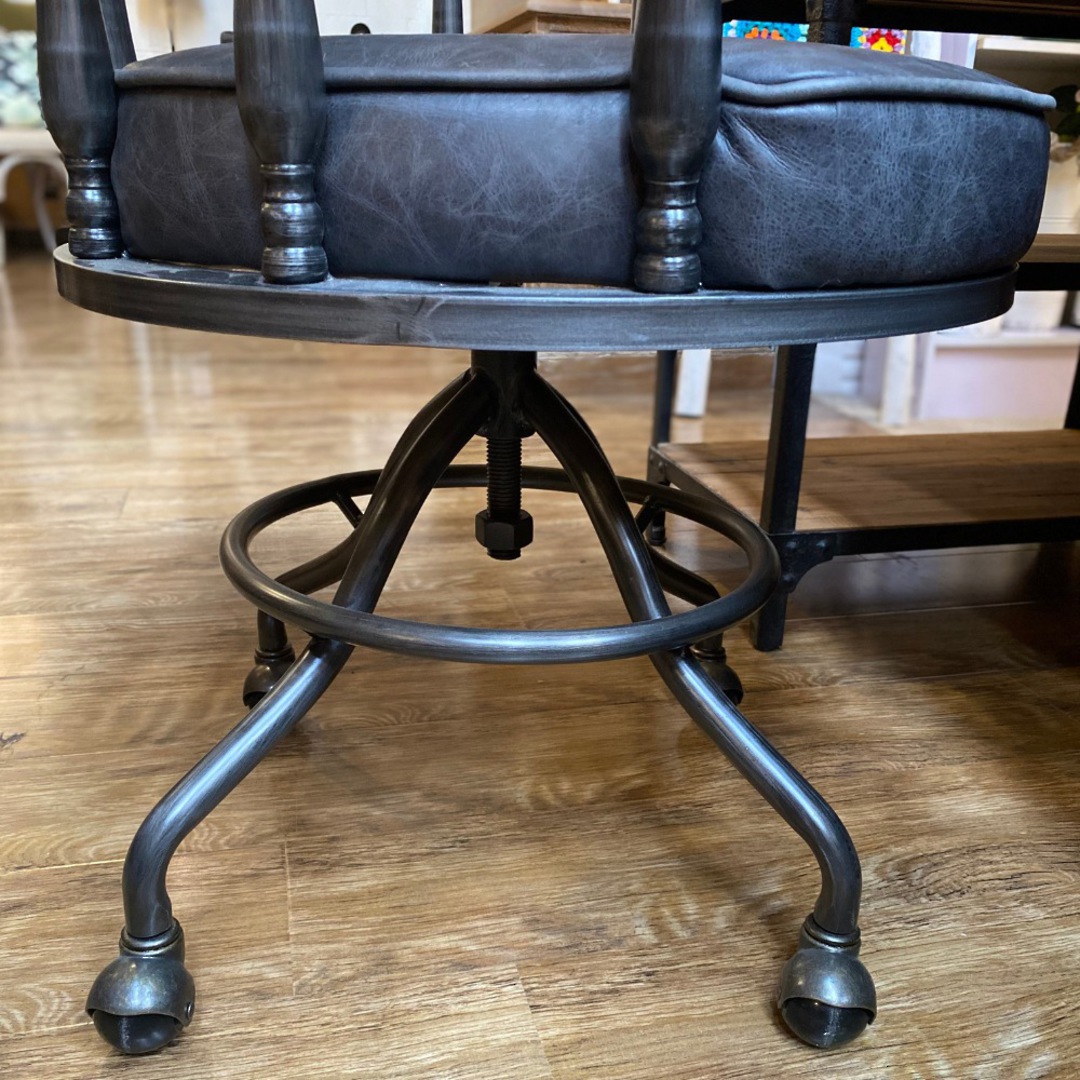 Captains Vintage Leather Office Chair Black image 5